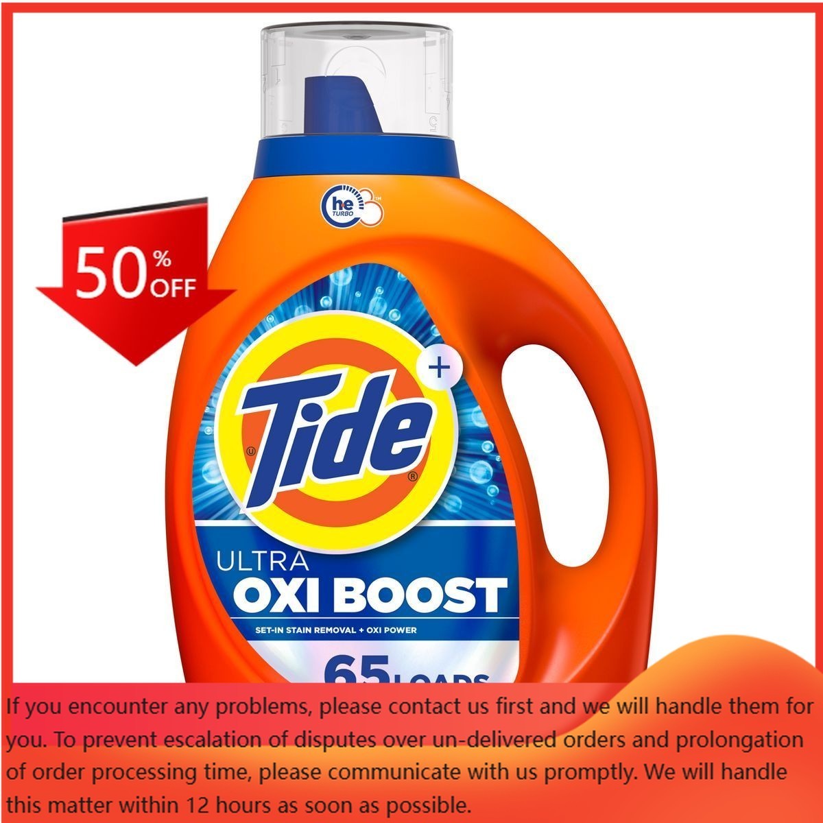 Tide Ultra Oxi Boost HE Deep Cleaning Concentrated Detergent 65 Loads – 92 fl oz