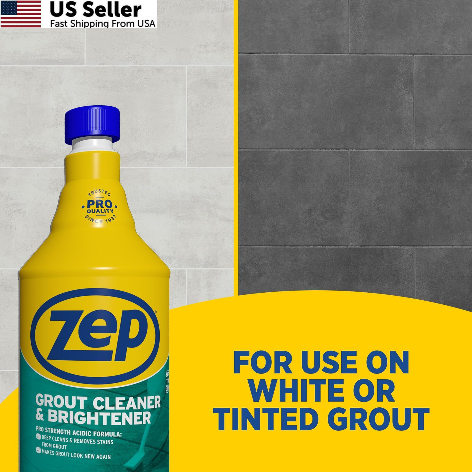 Zep Grout Cleaner and Brightener – 32 Ounce 32 Fl Oz (Pack of 1), ESSU104632