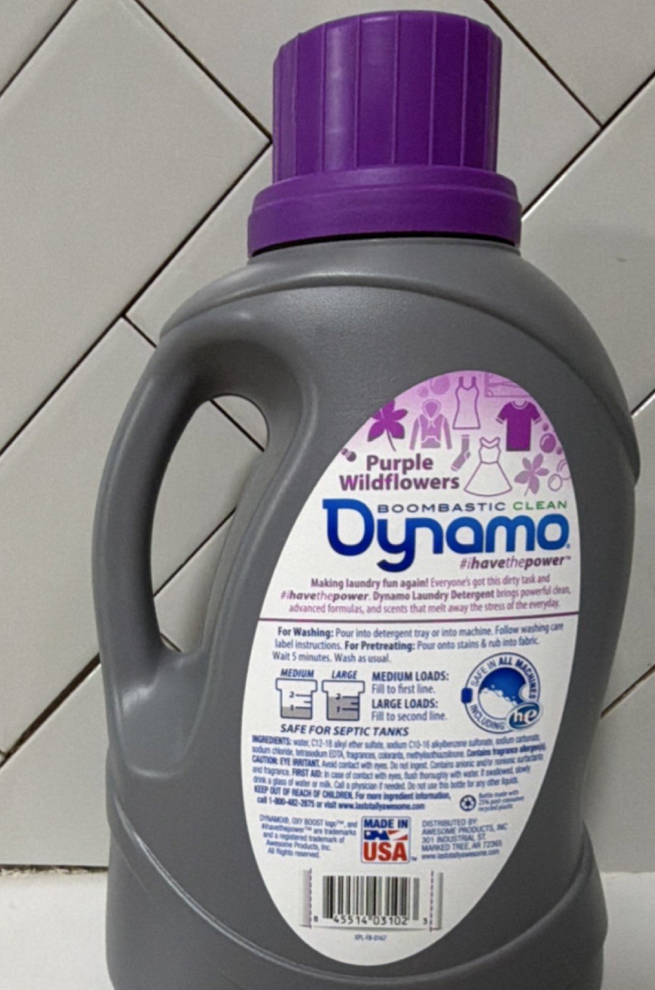 Dynamo Purple Wildflowers Liquid Detergent 60 Loads Hypoallergenic HE
