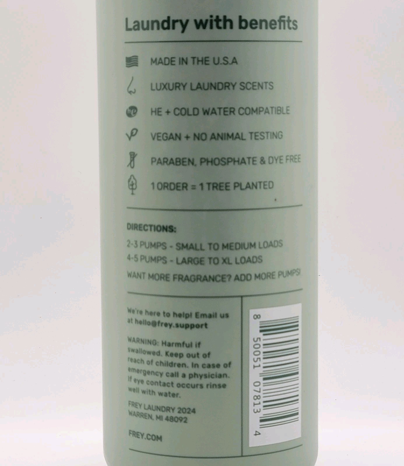 FREY Ultra Concentrated Liquid FABRIC SOFTENER 50 Loads CEDAR GROVE Made in USA