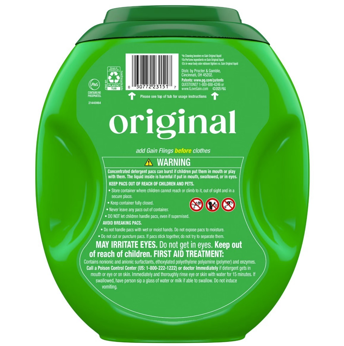 [FASH SALE] Gain Plus Flings Laundry Detergent Pacs Original Scent 45 Ct 2 Pack