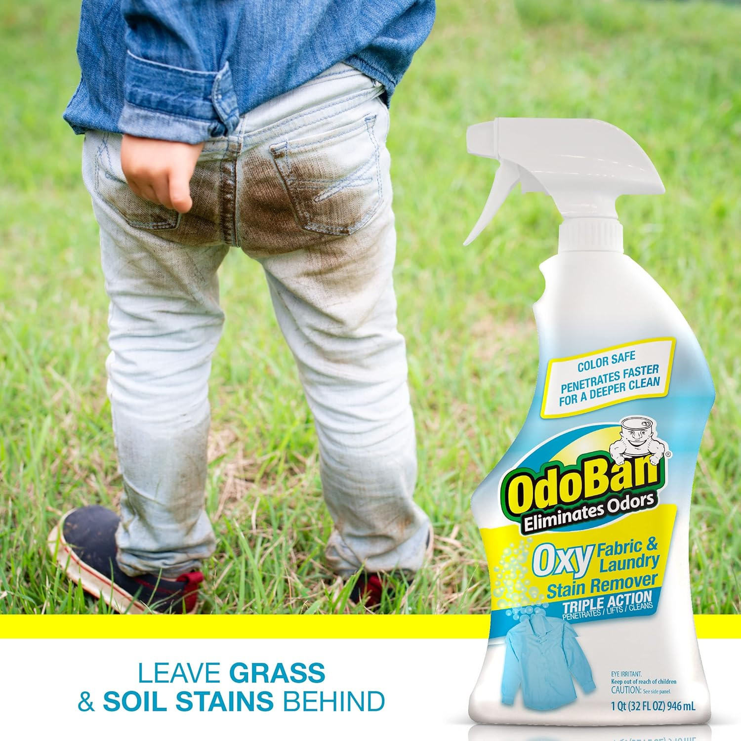 Ready-To-Use Oxy Fabric and Laundry Stain Remover, Triple Action Stain Eliminato