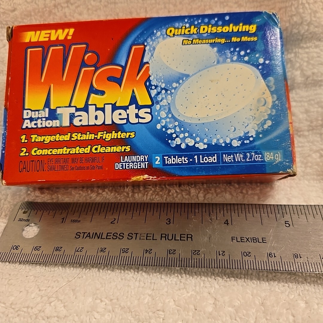Wisk Dual Action Tablets Travel Detergent Sealed New Old Stock Discontinued Y2K