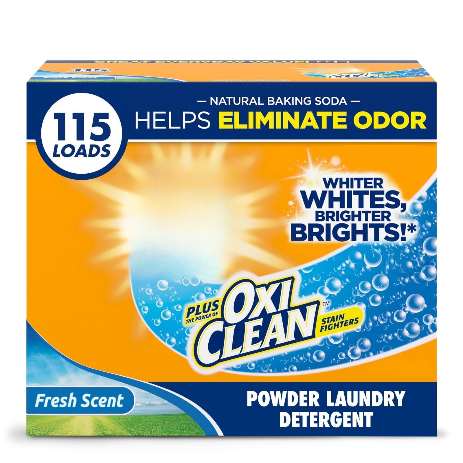 Plus OxiClean Powder Laundry Detergent, Fresh Scent, 115 Loads