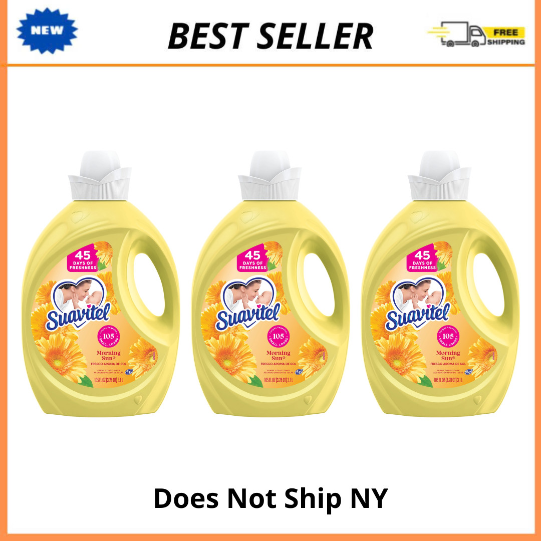 3PK Suavitel Liquid Fabric Softener Morning Sun, 105 oz 105 Loads HE Conditioner