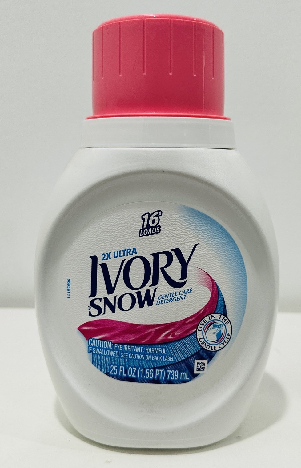 (1) IVORY Snow 2X Ultra Gentle Care Detergent Liquid ~25 fl oz~ PINK Cap.