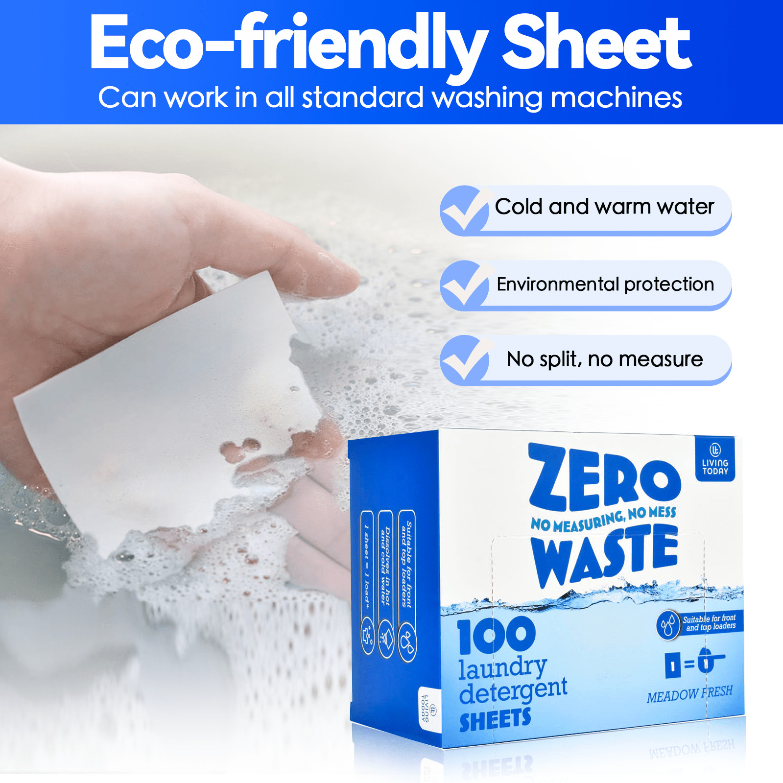 100-500 Sheets Laundry Detergent Eco-friendly Ultra Concentrated Washing SheetAU