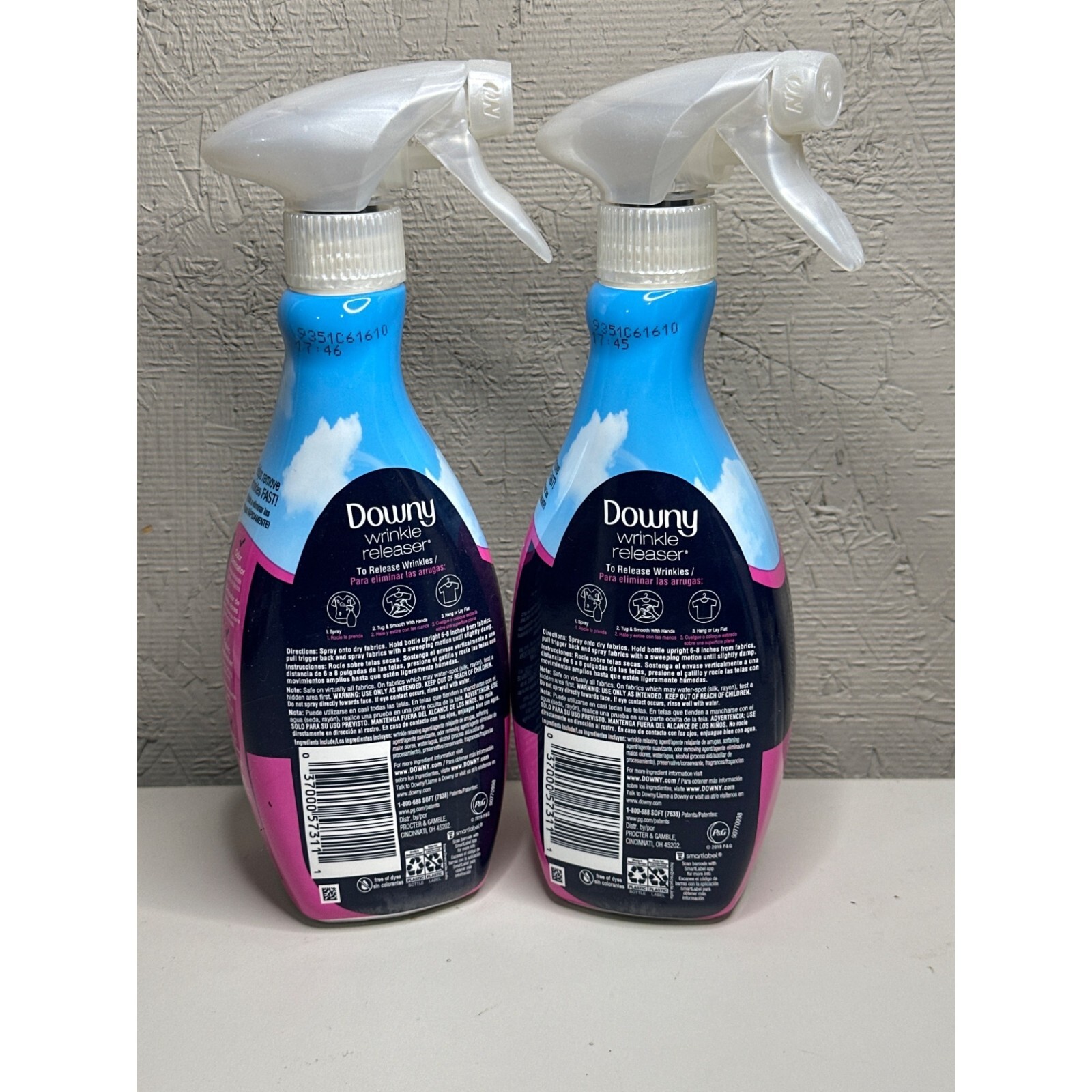 (2) Downy Wrinkle Releaser Fabric Refresher Static Remover