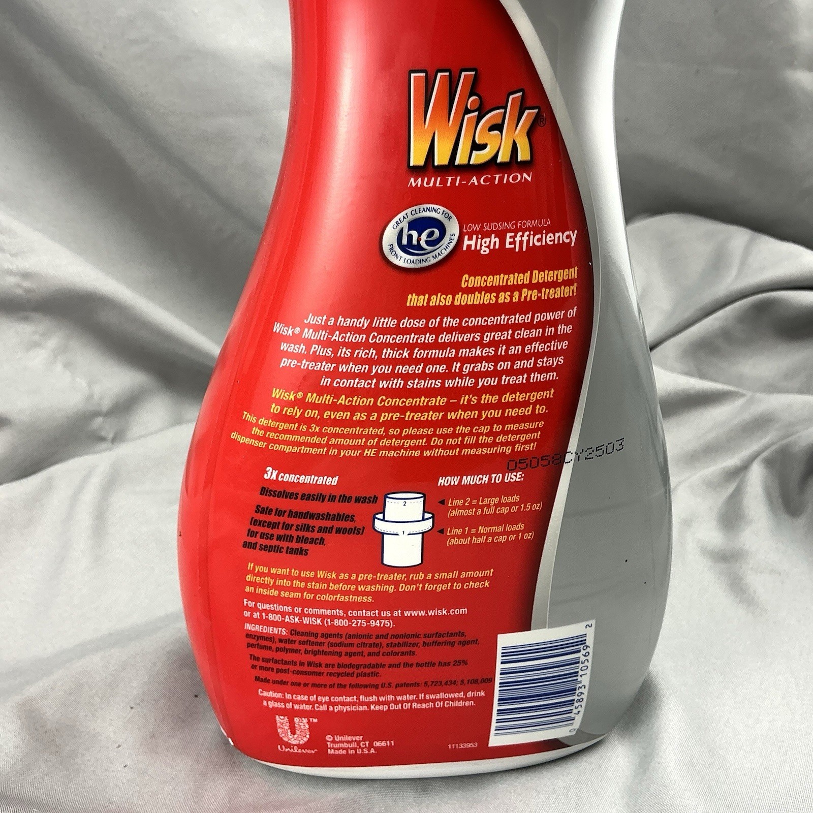 Wisk HE High Efficiency Laundry Detergent 32 Loads ~ 32oz ~ Brand New