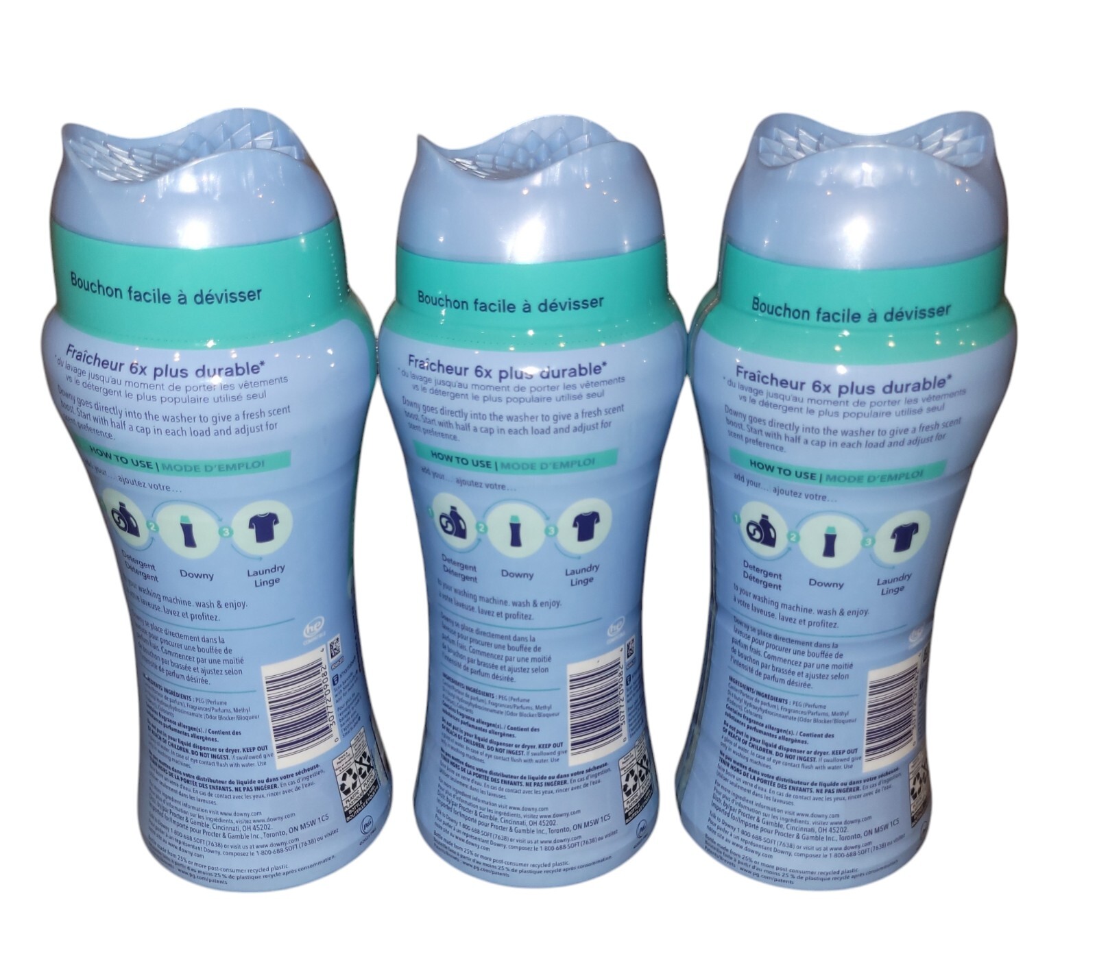3 Pack Downy 13.4 OZ Cool Cotton In Wash Scent Booster Beads 12 Weeks Freshness