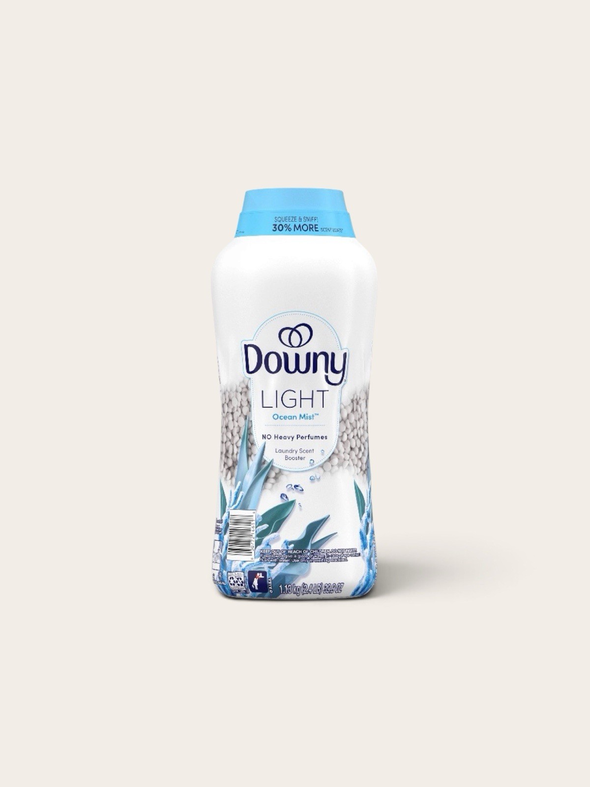 Downy Light Ocean Mist Laundry Scent Booster Beads, No Heavy Perfumes, 24.9 oz