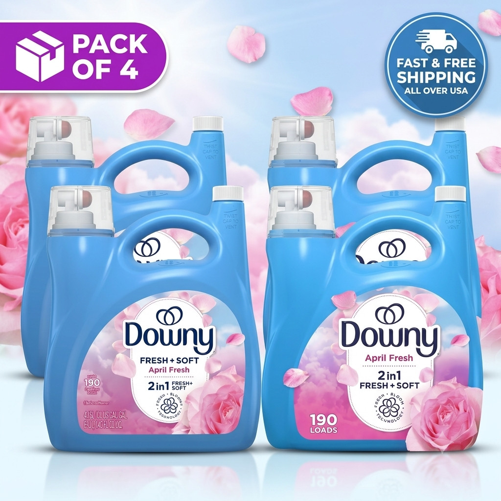 Downy April Fresh Fabric Softener, 140 fl oz (Pack of 4) – 760 Loads | Save $10