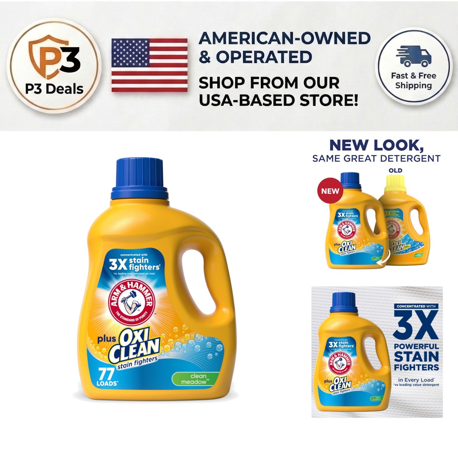 Plus OxiClean Clean Meadow 100.5 fl oz Liquid Detergent – 77 Loads of Freshness