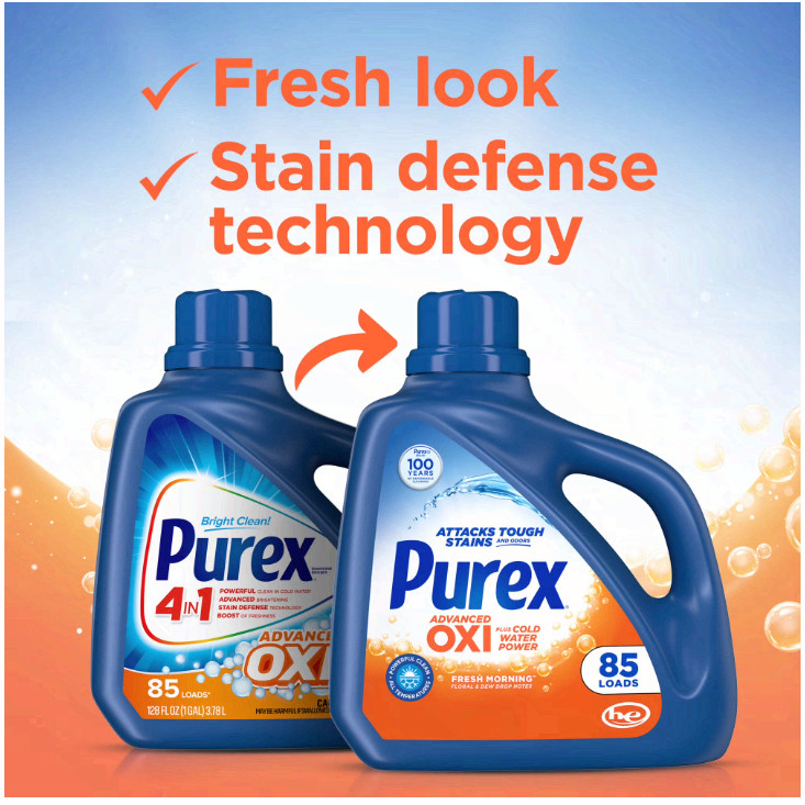 Purex Advanced Oxi with Odor Fighter, 128 fl oz, 85 loads