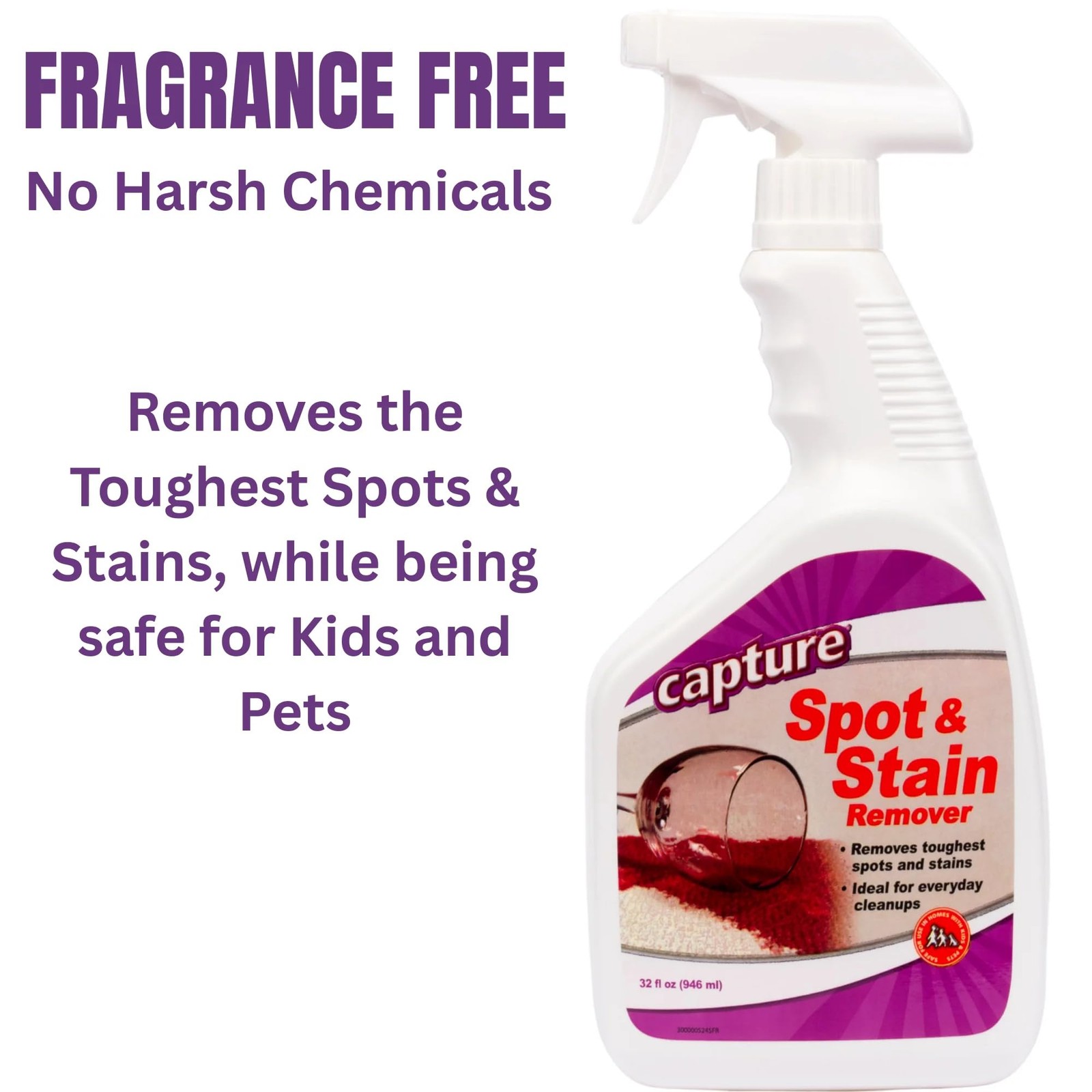 Carpet Stain Remover Rug Cleaner Couch Sofa Upholstery Odor Eliminator 32 oz