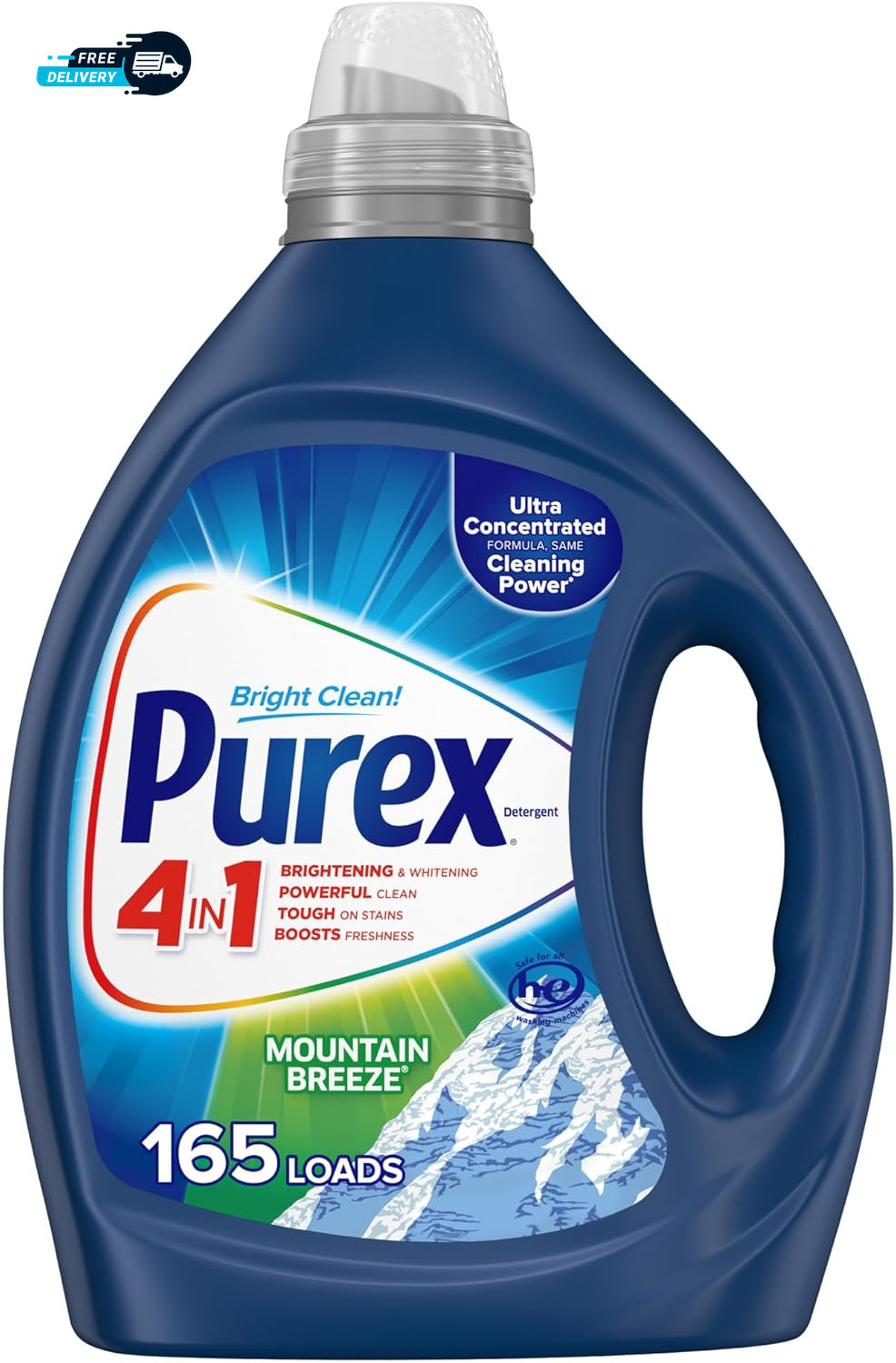 Fresh Mountain Breeze Liquid Detergent 82.5 Fl Oz 165 Loads Ultra