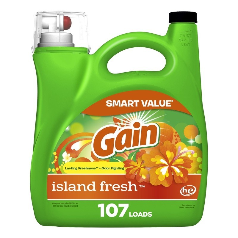Island Fresh Laundry Detergent 154 fl oz Odor Fighting HE Compatible 107 Loads
