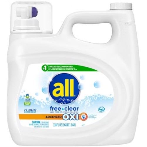 All Unscented Free Clear Advanced Oxi HE Liquid Laundry Detergent