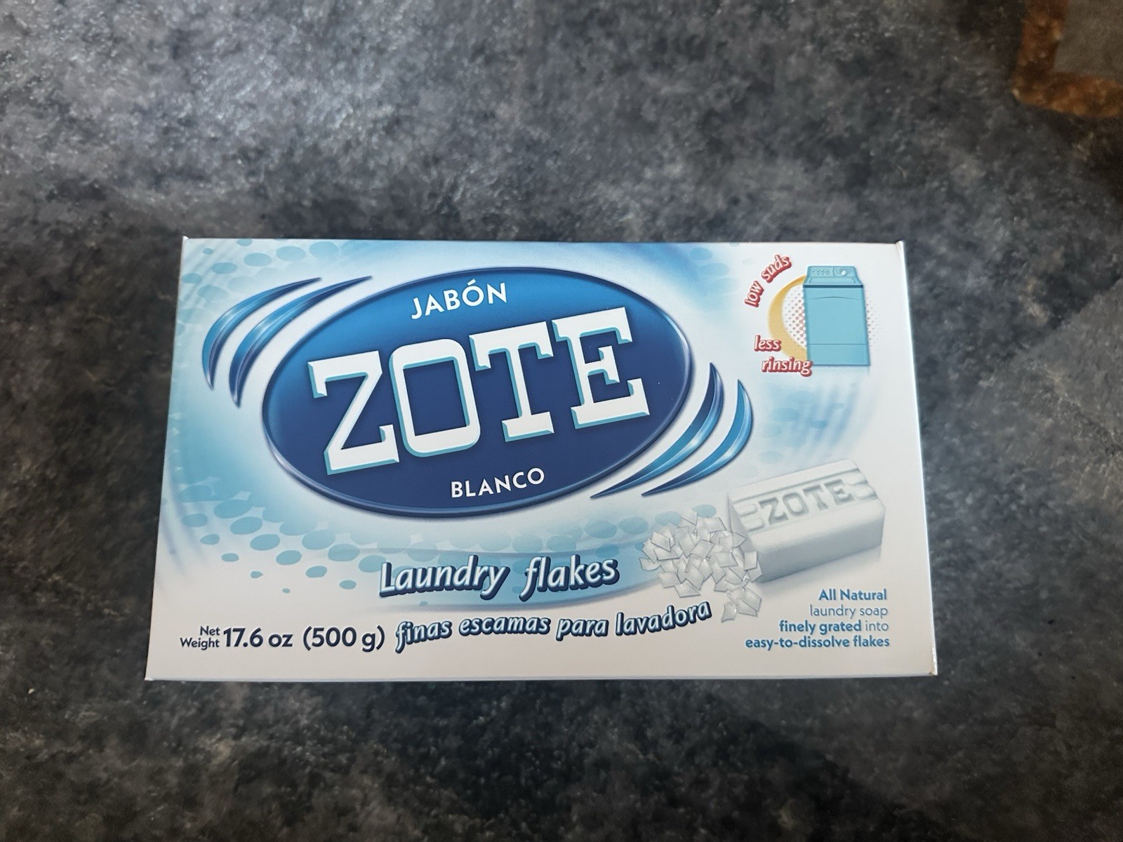 Zote Laundry Flakes 17.6 oz (500 g) All Natural Low Suds Phosphate-Free