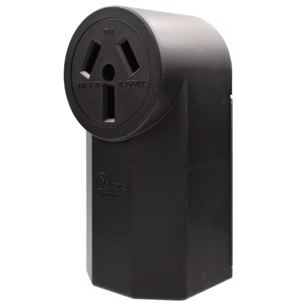 50 Amp 250V, NEMA 10-50R Surface Mount Power Outlet, Single Straight Blade Range