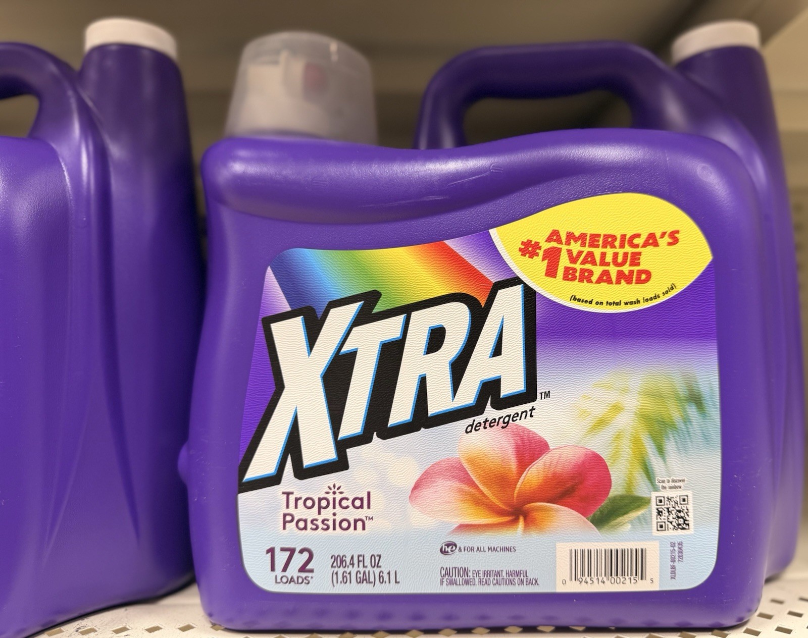 XTRA Tropical Passion Laundry Detergent Liquid 172 Loads 206.4 fl oz Purple