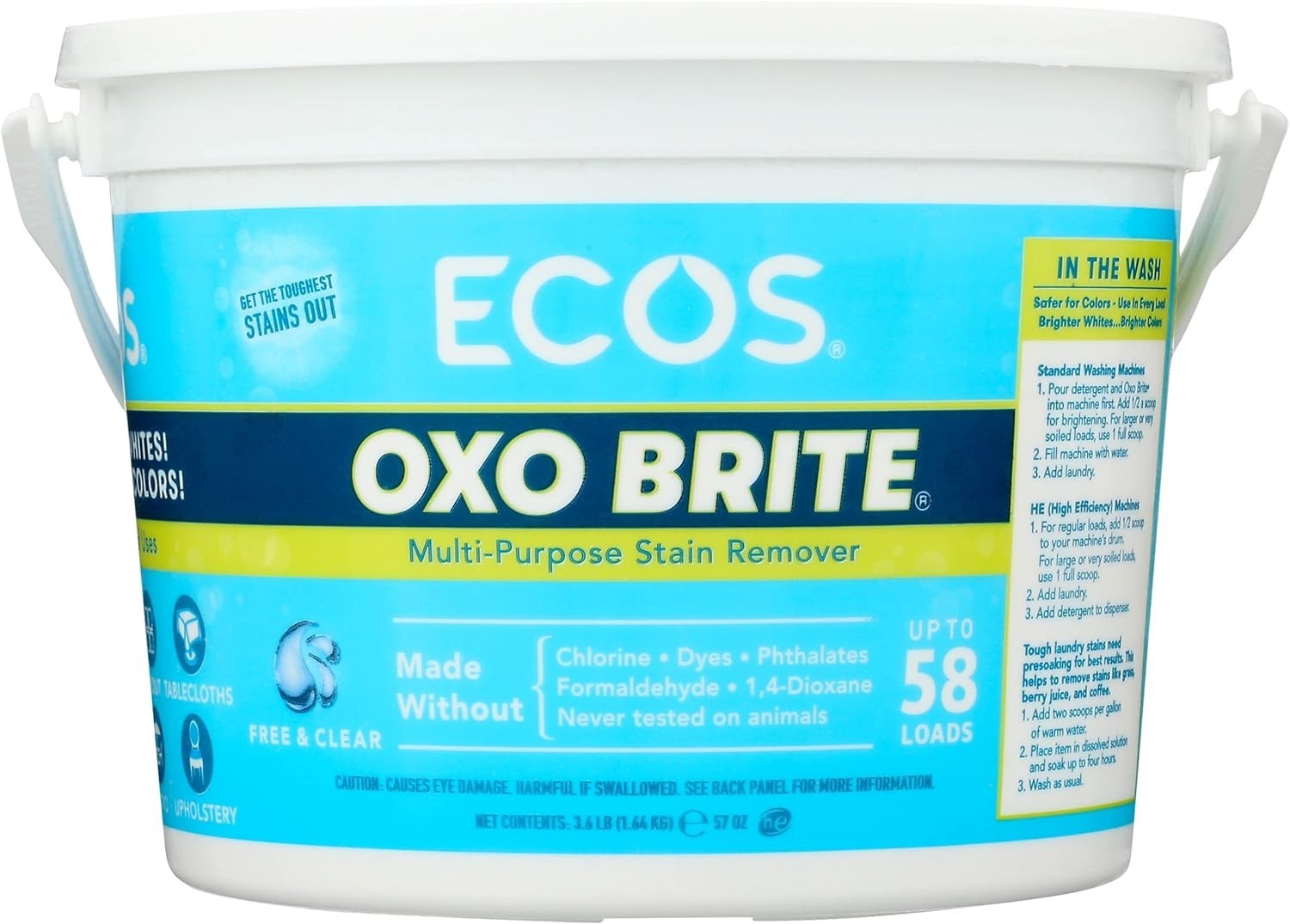 LOT OF 2 Earth Friendly Oxo Brite Multi-Purpose Stain Remover, 3.6 lbs Each