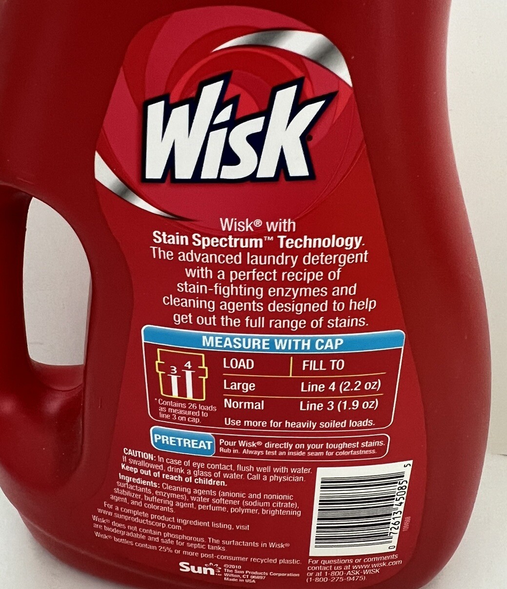Wisk Colorsafe Bleach Laundry Detergent HE 50 Ounces 26 Loads