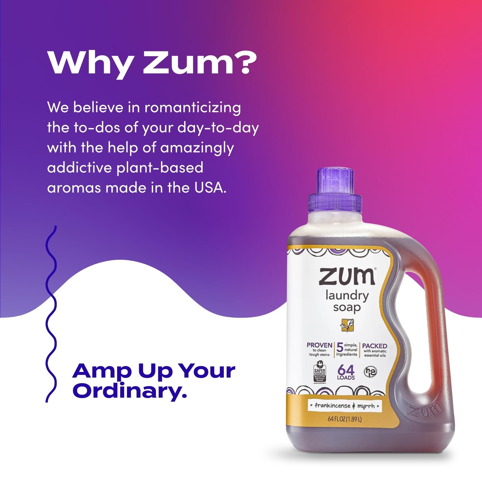 Zum Clean Laundry Soap Frankincense Myrrh,64 Fl Oz