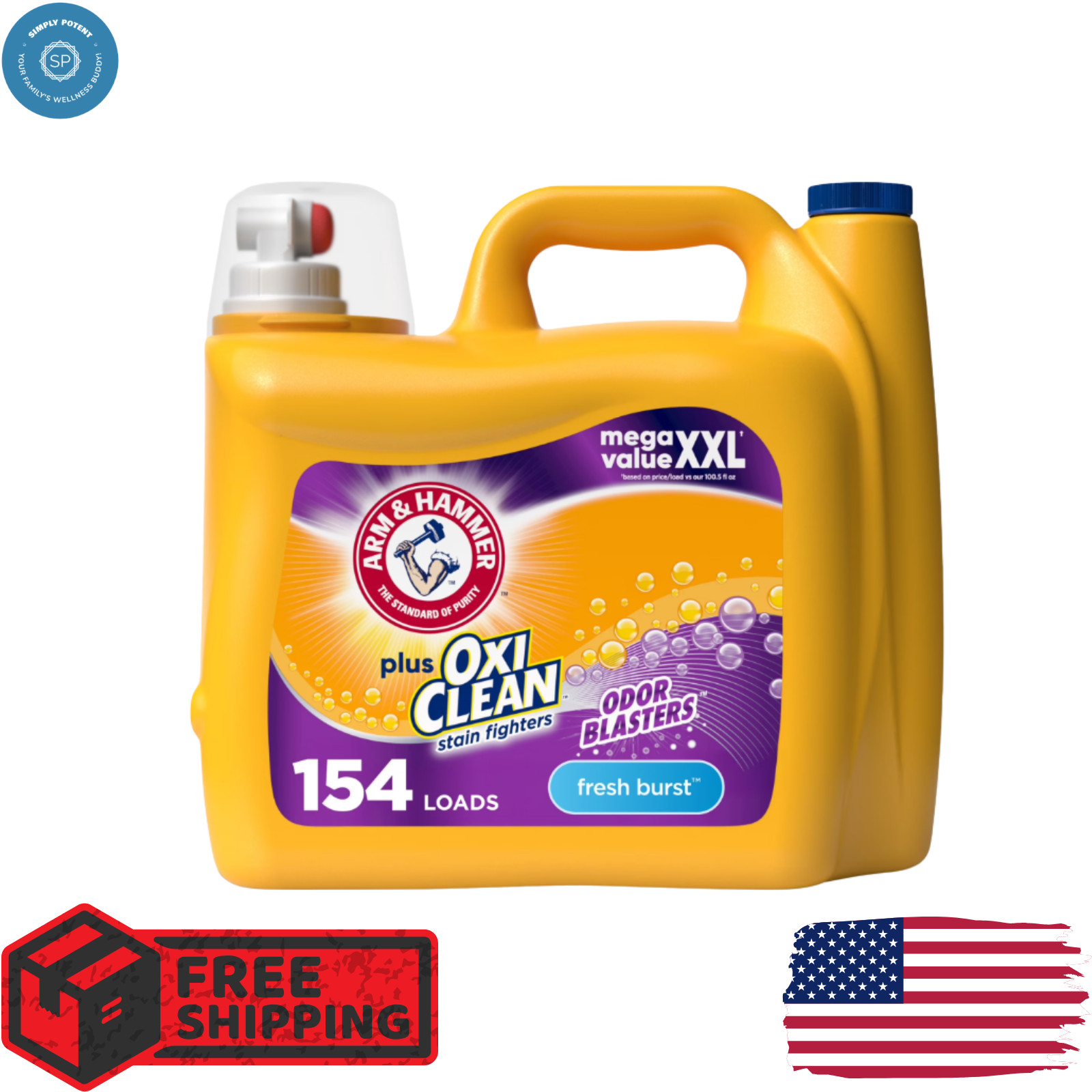 ARM & HAMMER OxiClean Odor Blasters Liquid Detergent, Fresh Burst, 200.2 Fl Oz