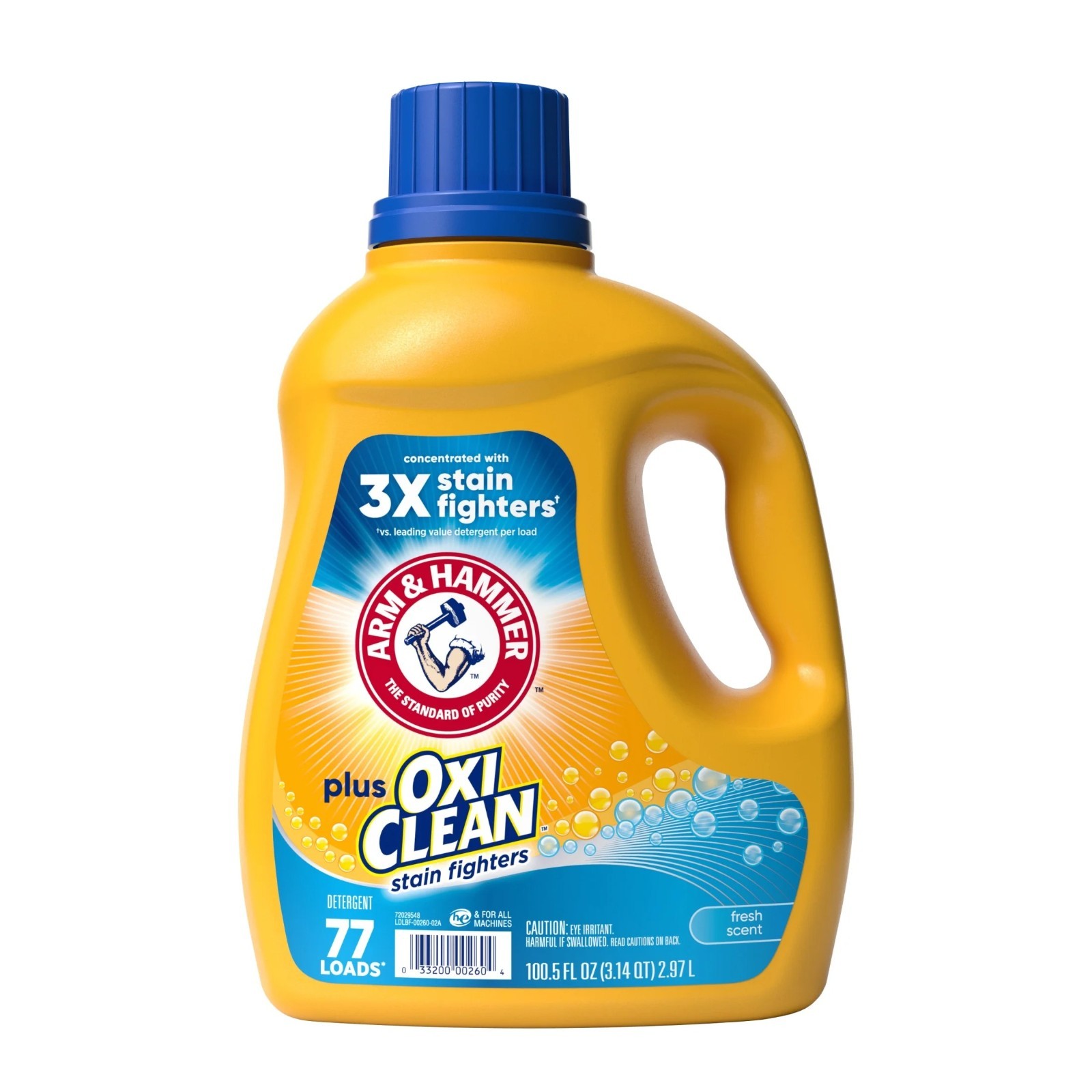 OxiClean Stain Fighters Liquid Laundry Detergent, Fresh Scent, 77 Loads