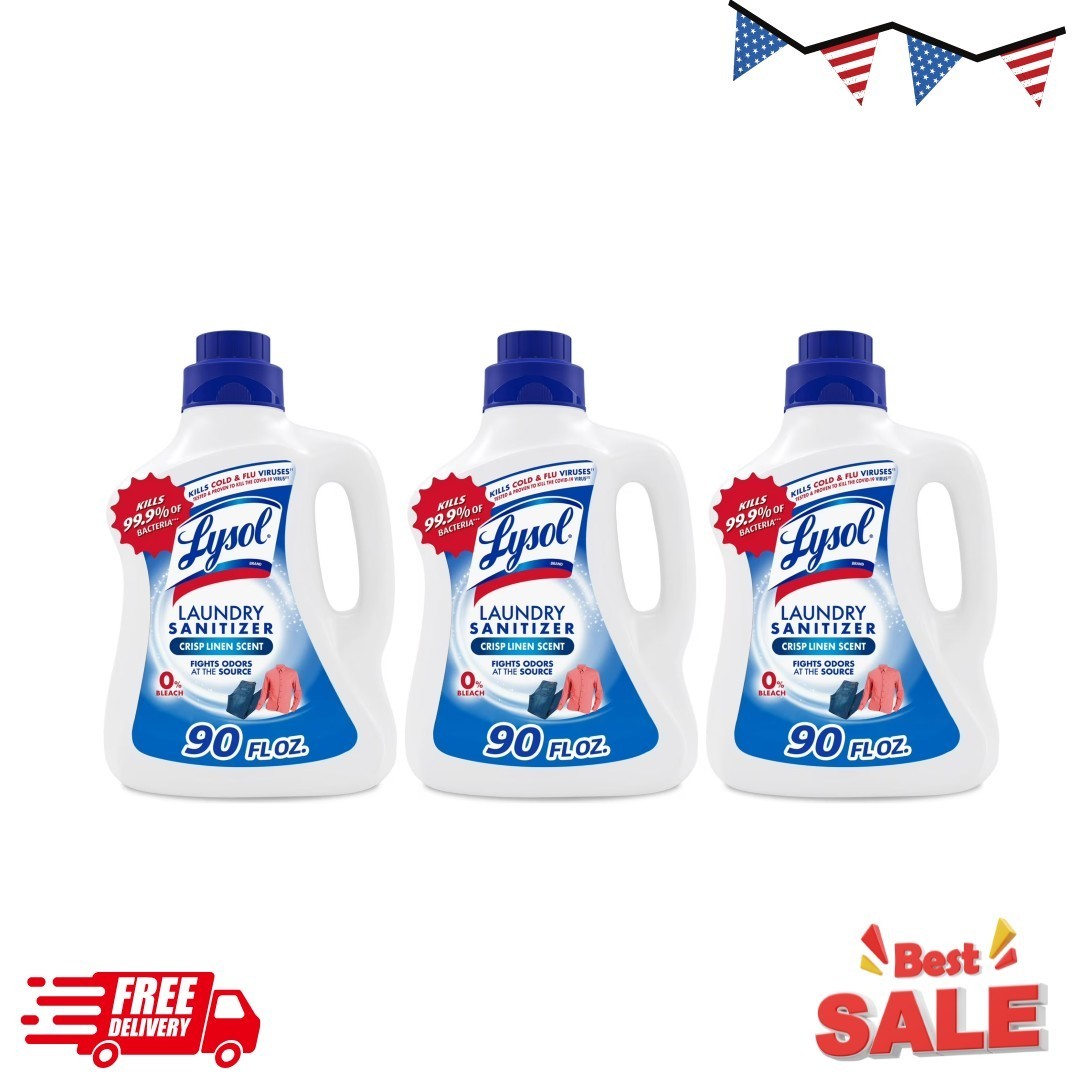 3P Lysol® Laundry Sanitizer Additive, Laundry Detergent Additive 0% Bleach, 90oz