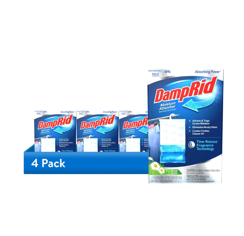 4-Pack DampRid 14.5 Oz. Fresh Scent Hanging Moisture Absorber, DampRid