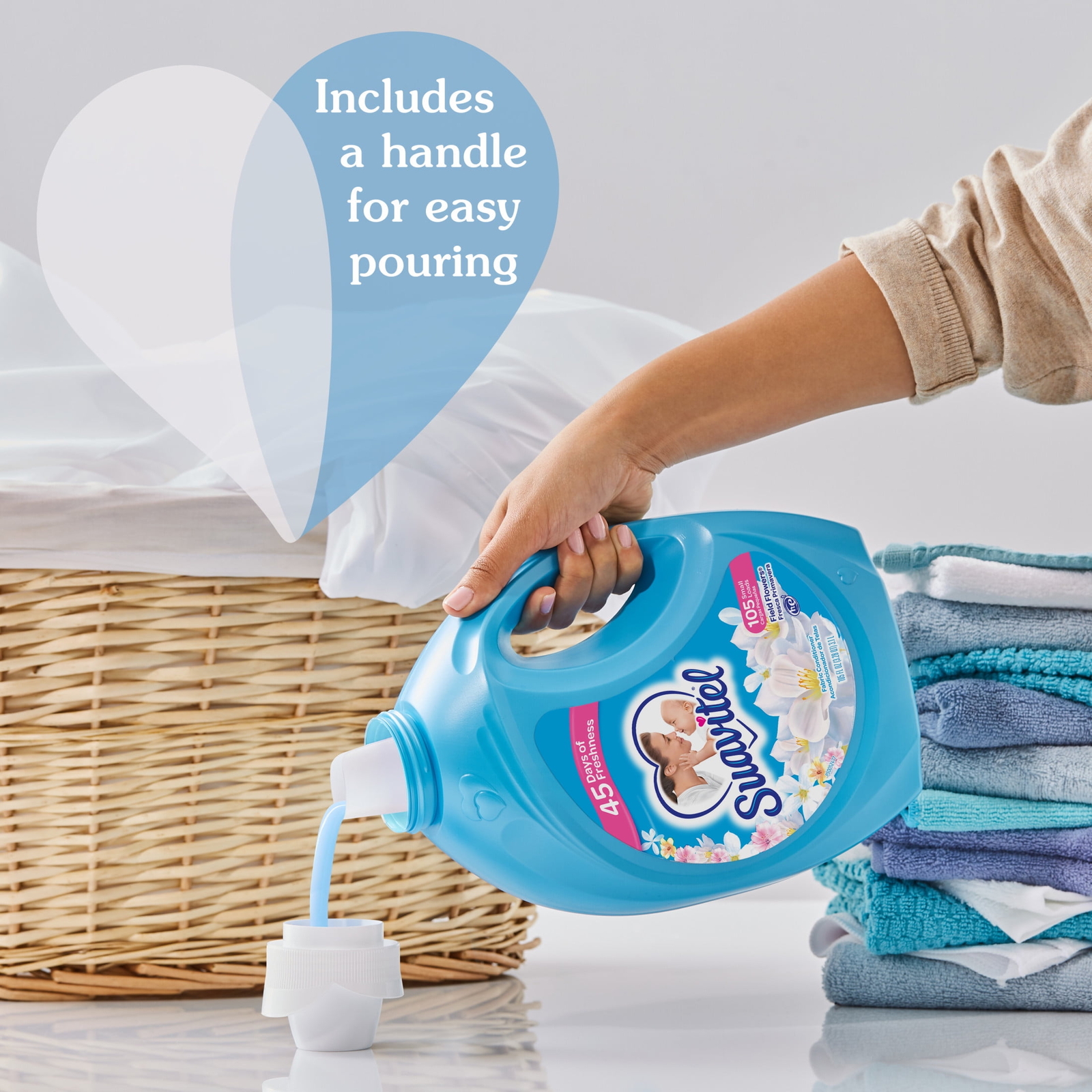 Suavitel Liquid Fabric Conditioner, Laundry Fabric Softener, Field Flowers Scent