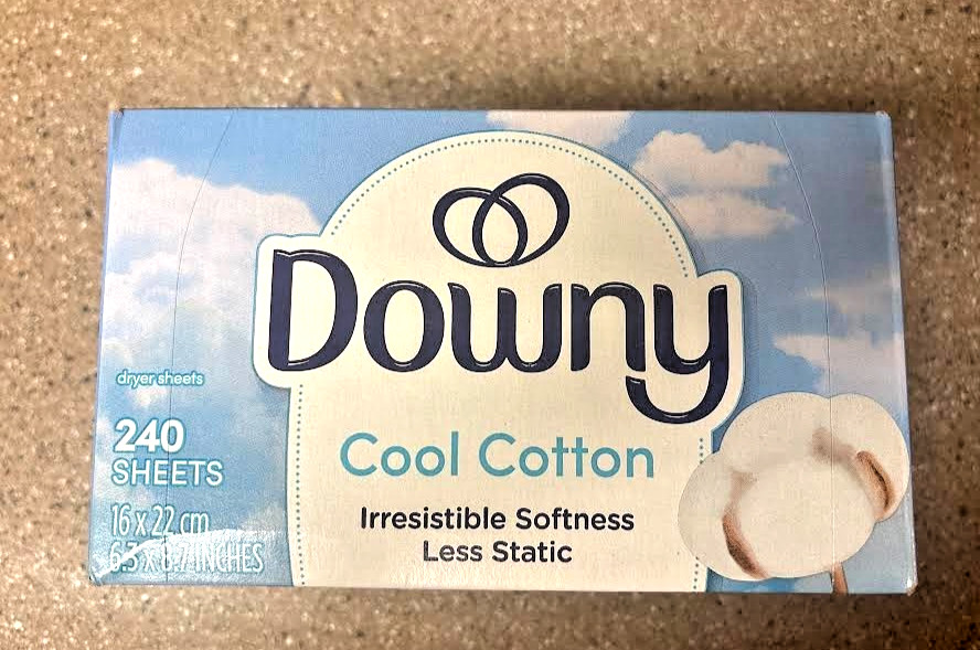 Downy Dryer Sheets Laundry Fabric Softener Cool Cotton 240 Count