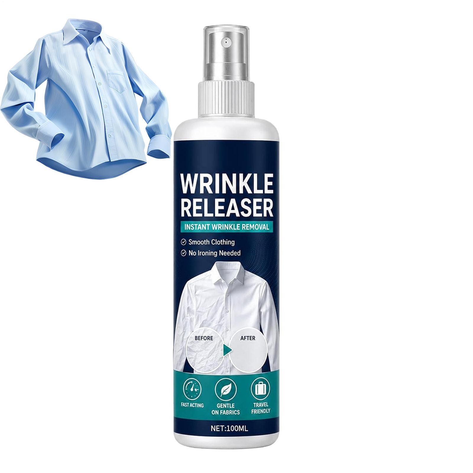 Instant Wrinkle Releaser Spray,Clothes Wrinkle Release Spray,No Iron,Anti Static