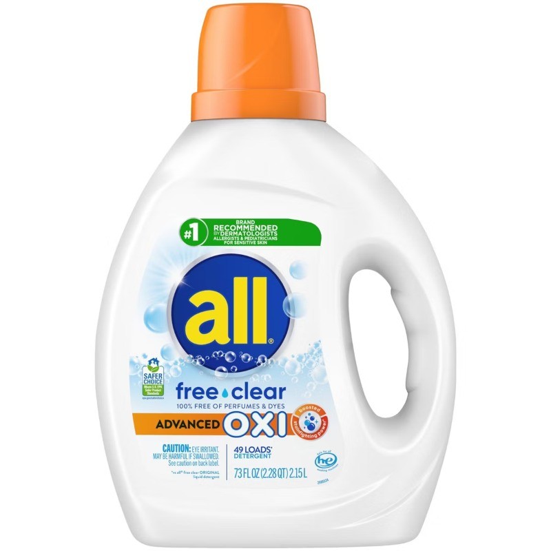 Unscented Free Clear Advanced Oxi HE Liquid, 49 Loads – 73fl oz