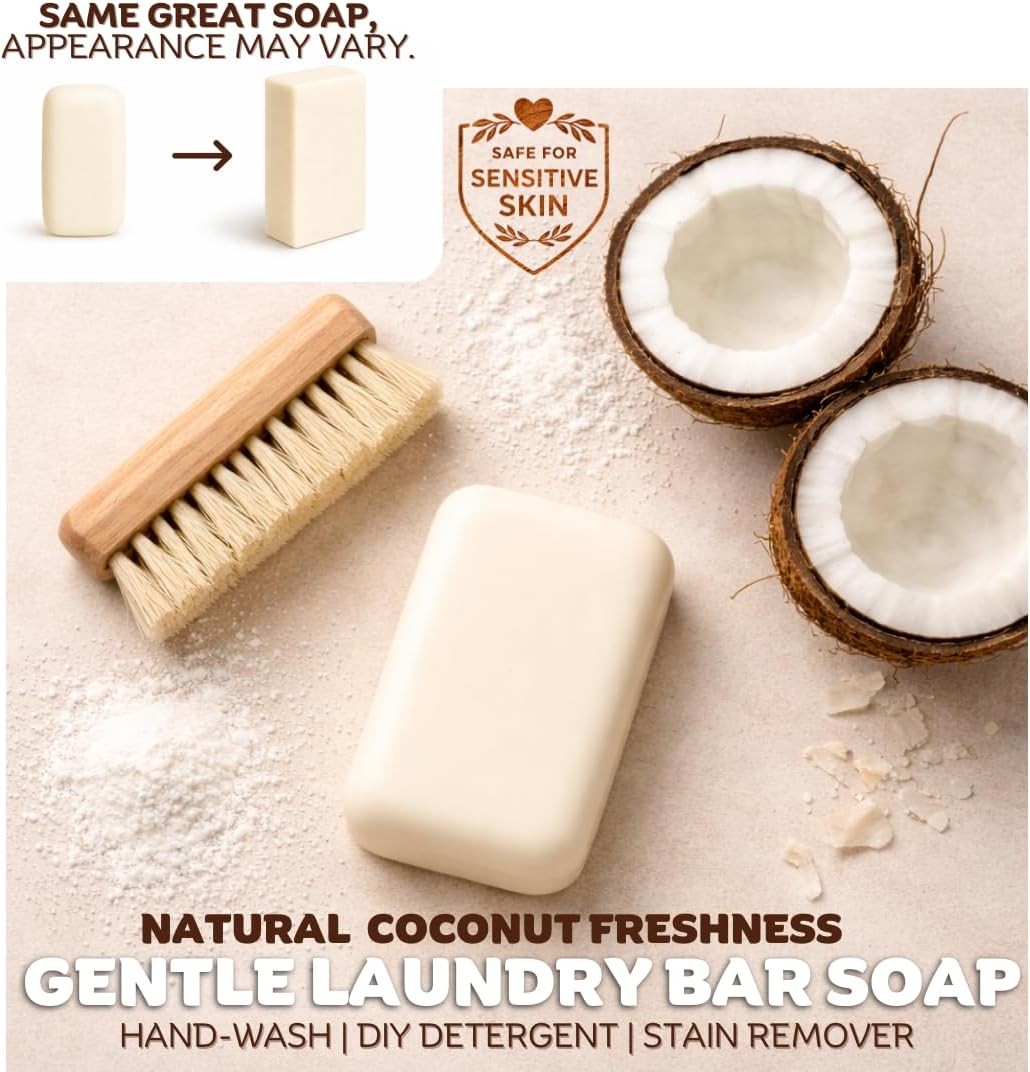 Kelebs Natural Laundry Soap Bar for Sensitive Skin with Organic Coconut –