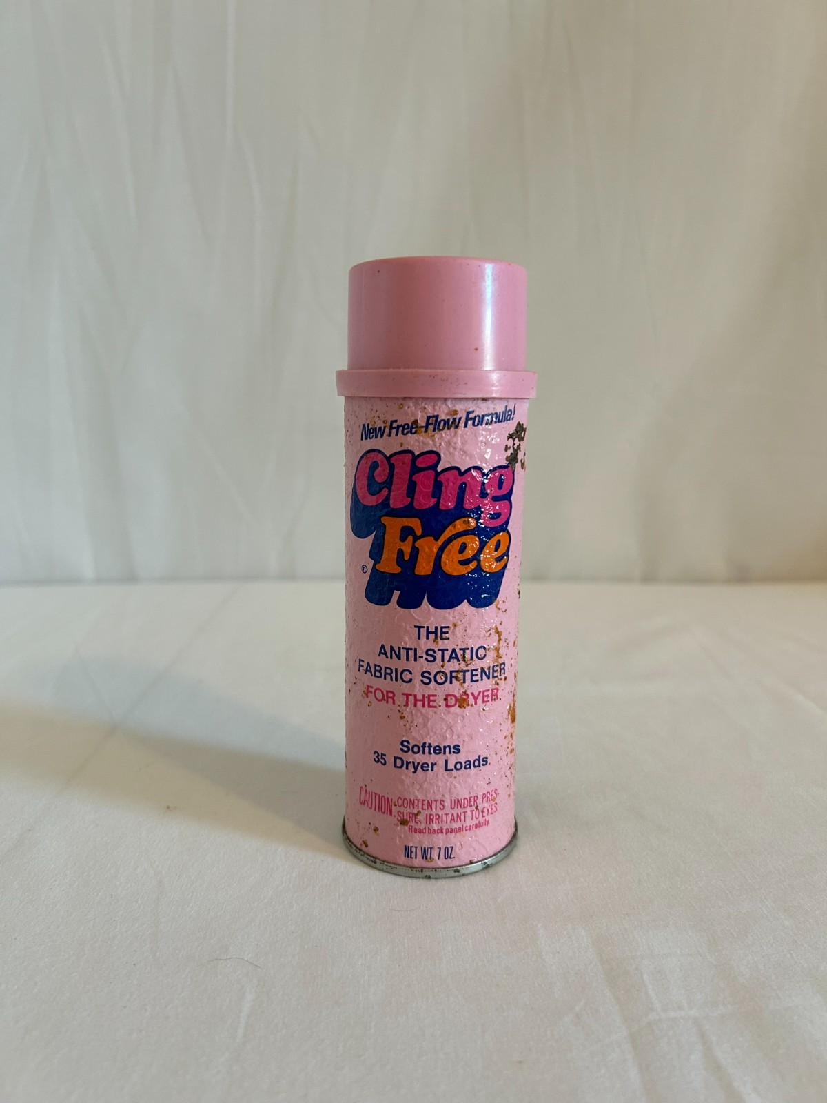 Vintage Calgon Cling Free Anti-Static Fabric Softener Can Free Flow Formula 7 oz