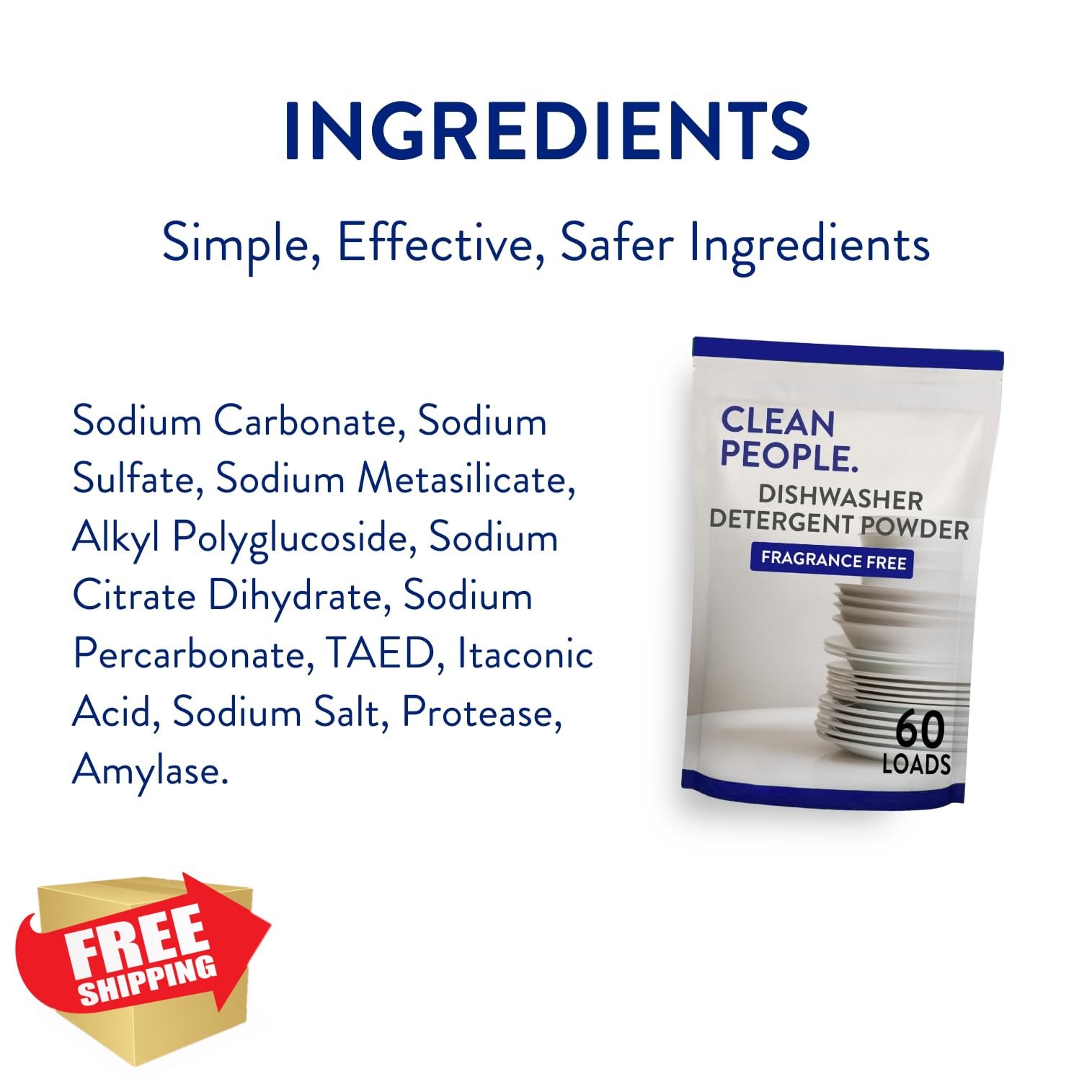 THE CLEAN PEOPLE Dishwasher Powder Fragrance Free 120 Loads