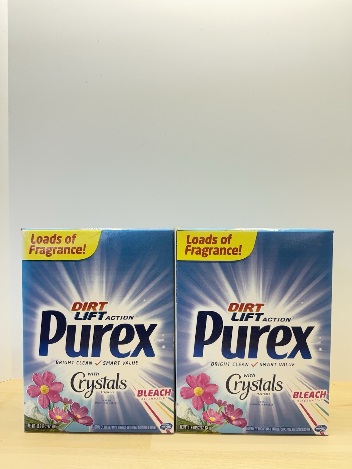 Purex DIRT LIFT ACTION Crystals Laundry Detergent FRESH MOUNTAIN BREEZE 22oz X2