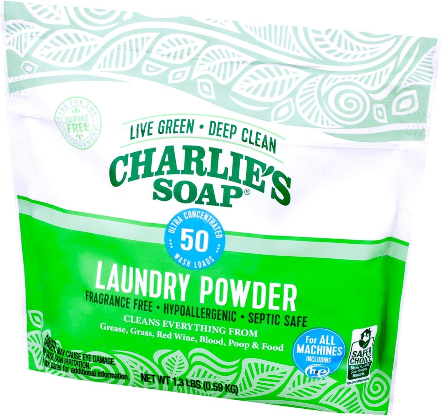 50 Loads Charlie’s Soap Laundry Powder – Biodegradable & Deep Cleaning Detergent