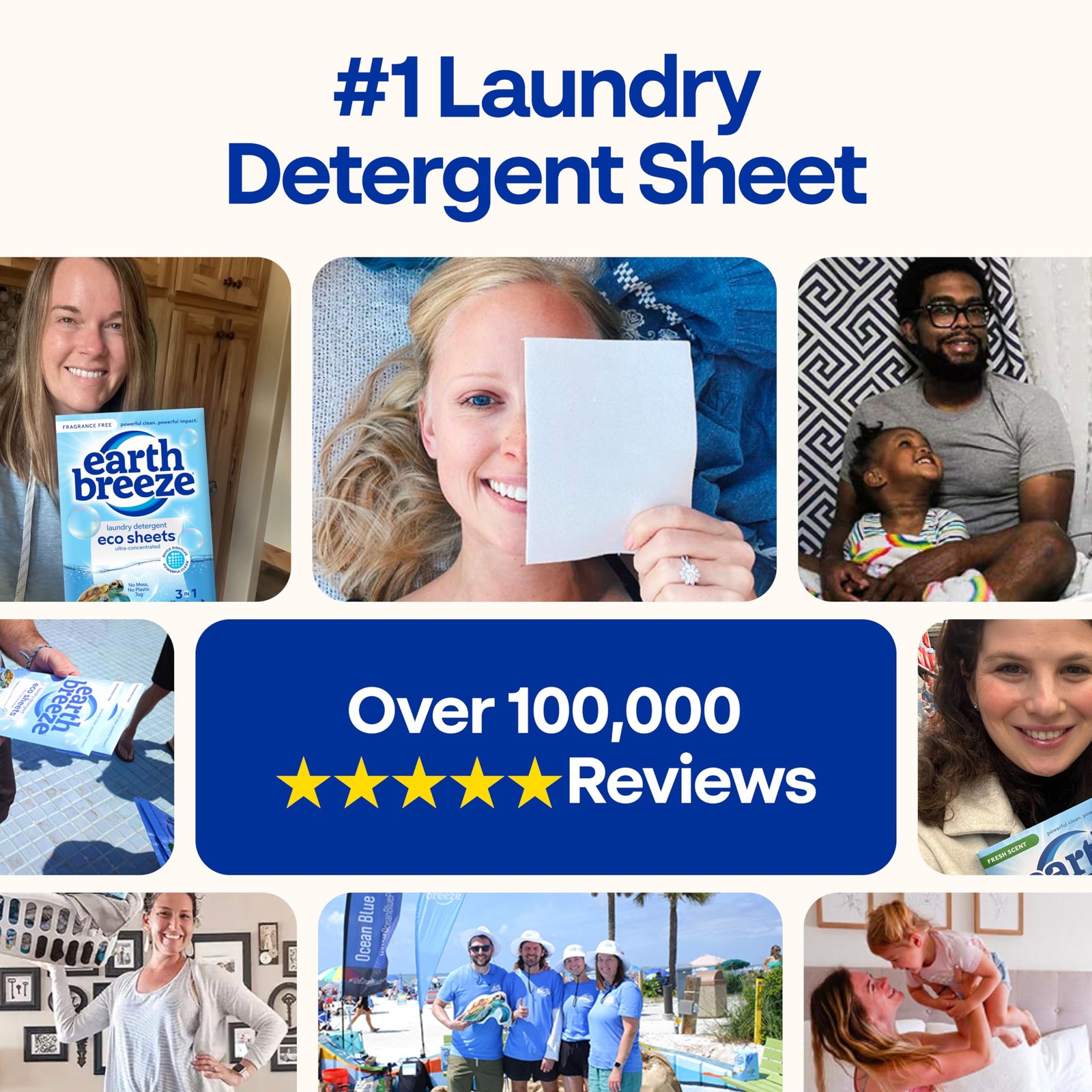 Earth Breeze Laundry Detergent Sheets Fragrance-Free – 60 Loads Eco Liquidles…