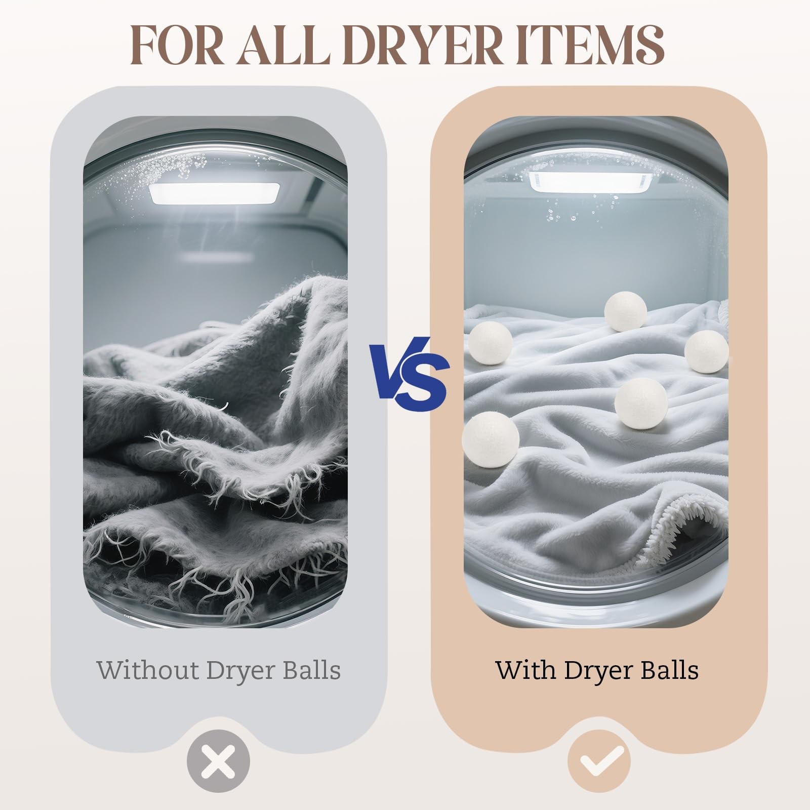 Wool Dryer Balls, New Zealand Dryer Balls Laundry Reusable Reduce Static Clin…
