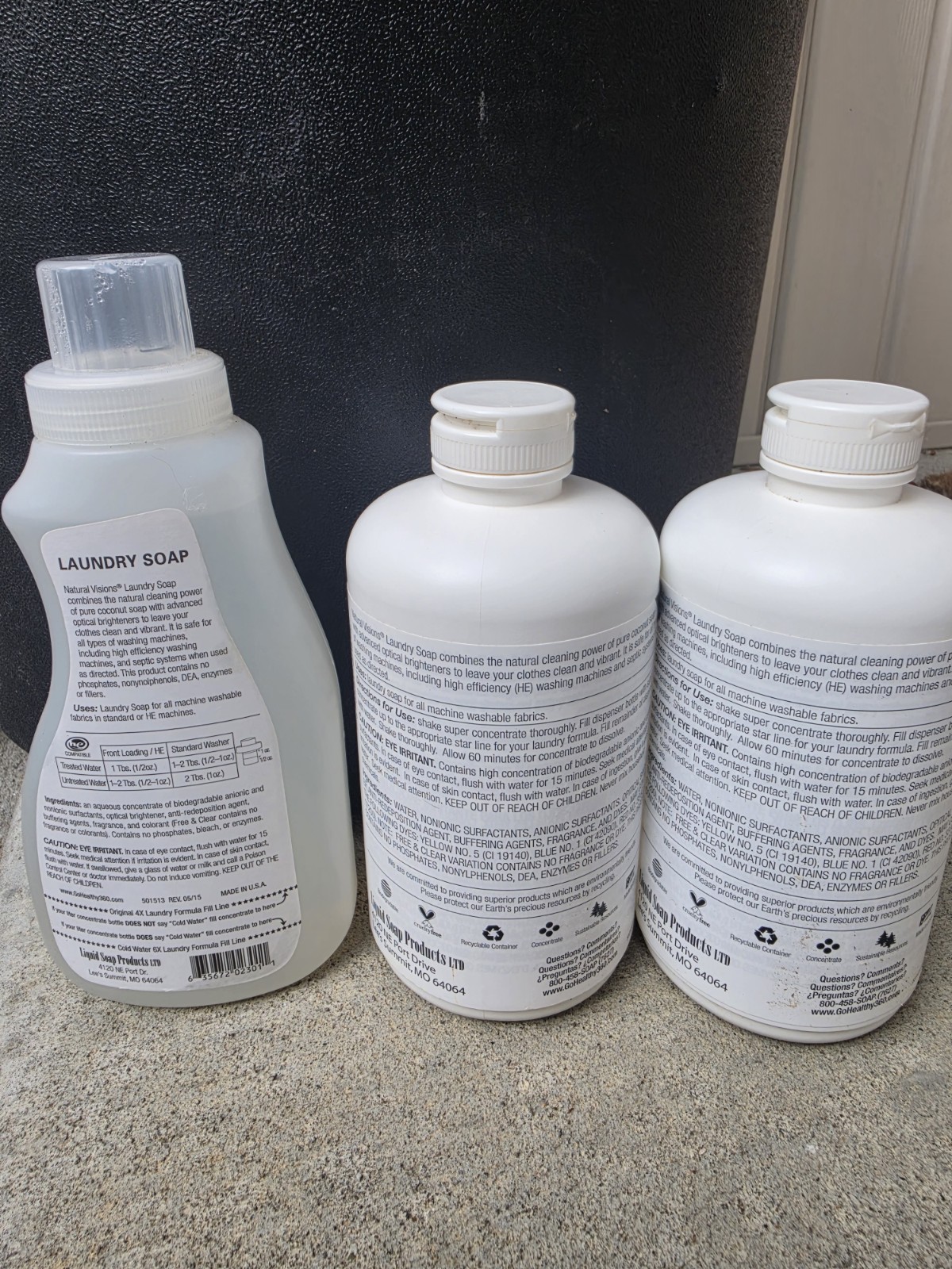 LOT of (3) Natural Visions Laundry Super Concentrate Liquid Soap 33.8 oz