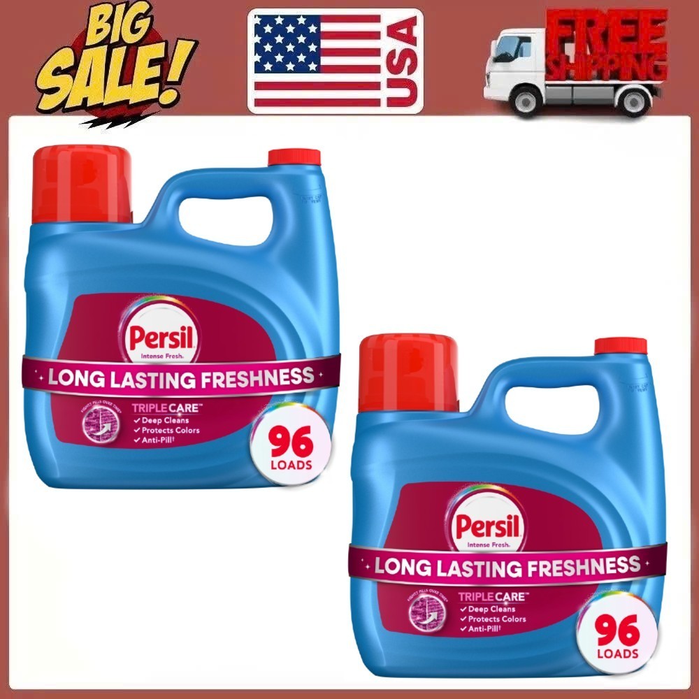 2 Pack Persil Liquid Laundry Detergent, Intense Fresh, 126 fl oz, 96 Loads