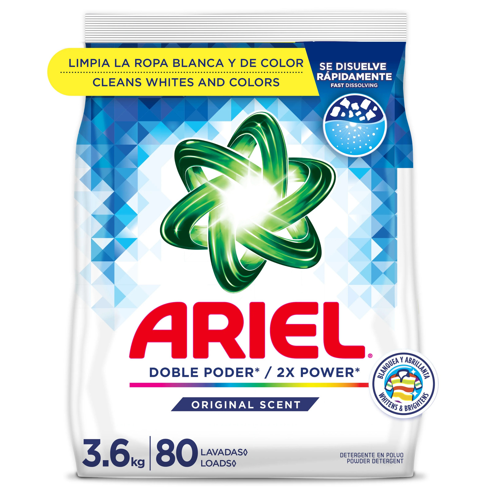 Laundry Detergent Powder, Original Scent, 3.6 kg, 80 Loads