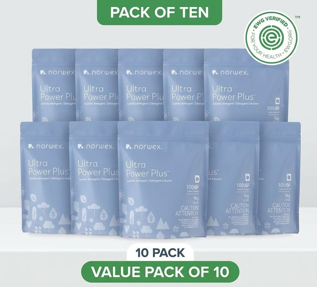 Norwex Ultra Power Plus Laundry Detergent, Pack of 10 – 2.2lb/ea Free Shipping