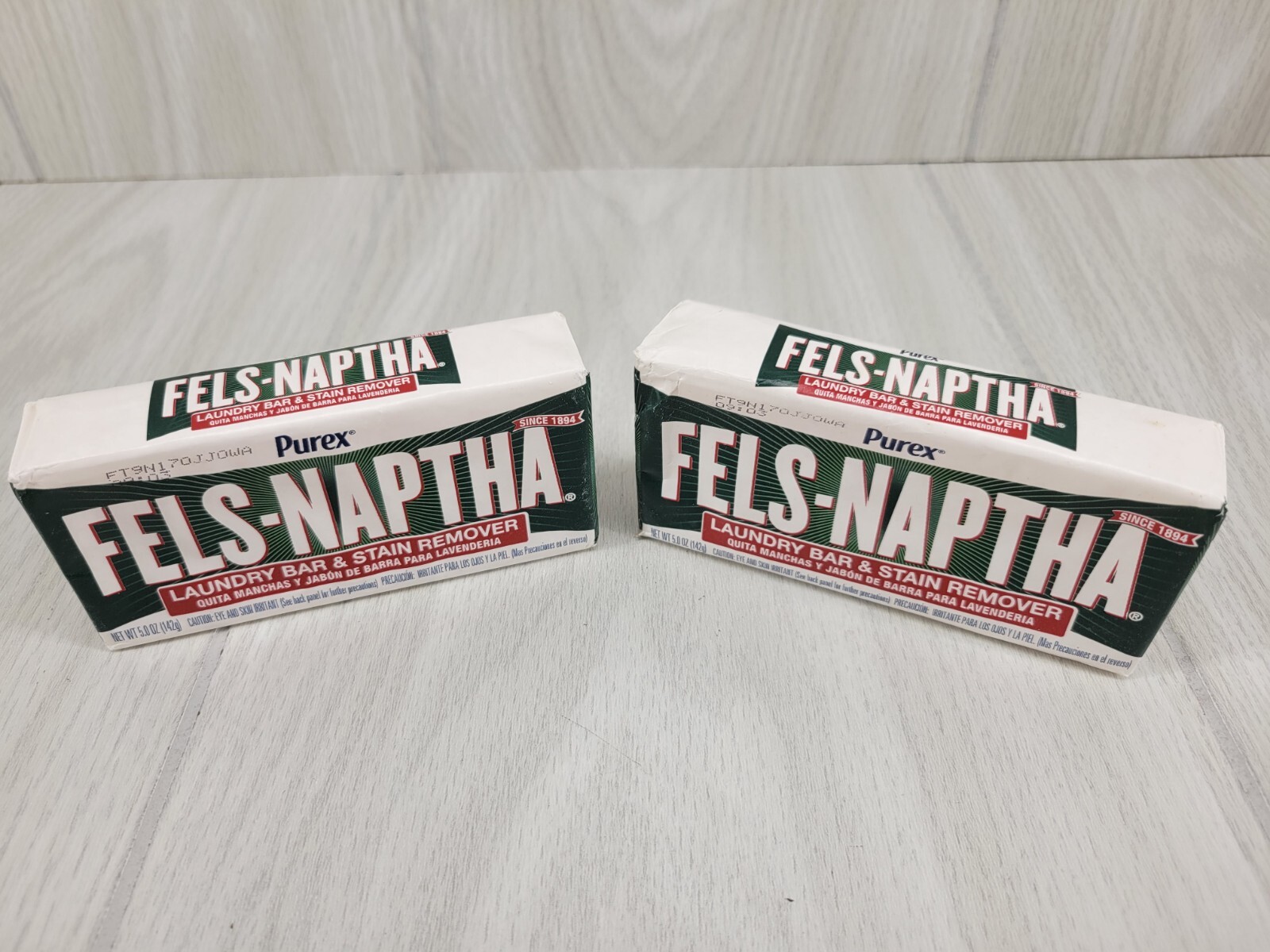 2 PACK Purex Fels Naptha Laundry Cleaning Bar and Stain Remover, 5 Ounce