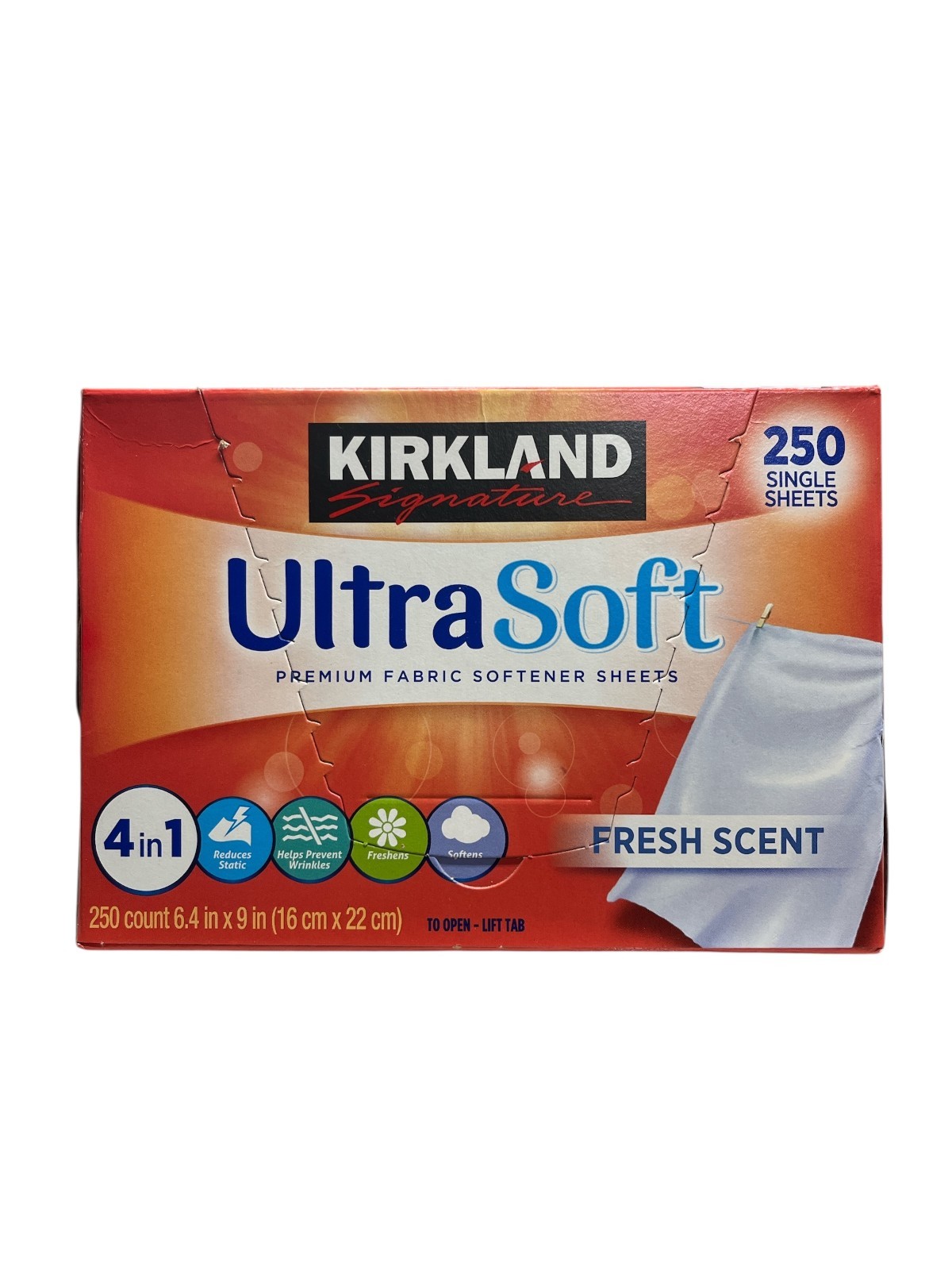 UltraSoft Fabric Softener Dryer Sheets, Fresh Scent, 250 Count, 4-in-1, 1 Pack
