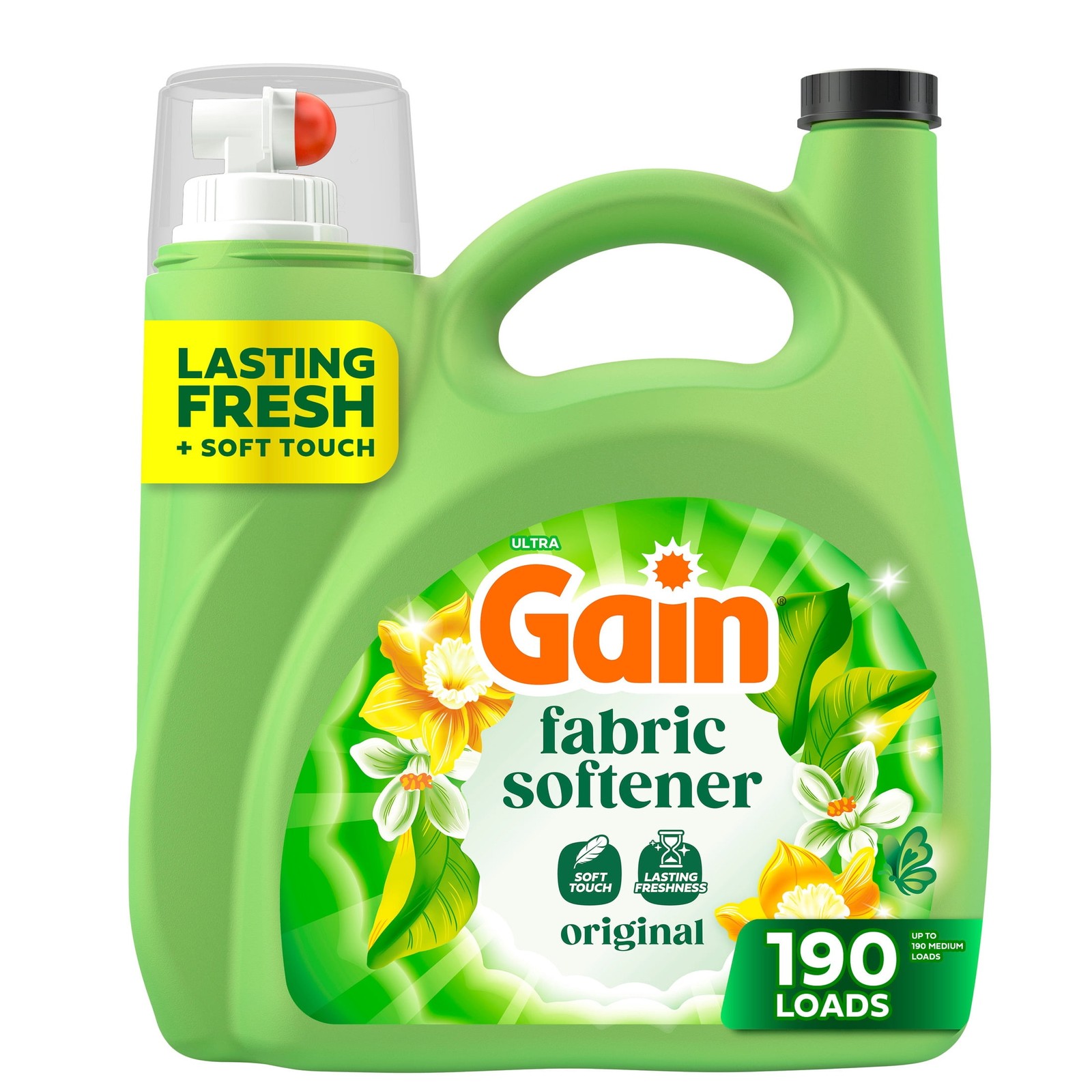 Gain Liquid Laundry Fabric Softener and Conditioner, Original Scent, 140 fl oz,